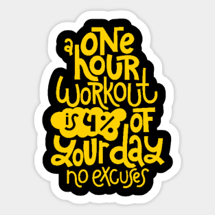 Fitness Motivational Quote - Gym Workout Inspirational Slogan (Yellow) Sticker